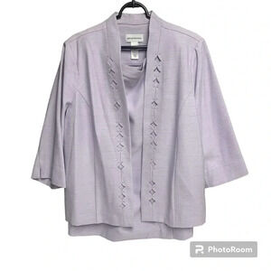 Alfred Dunner light purple skirt jacket set size 14/16 100% polyester